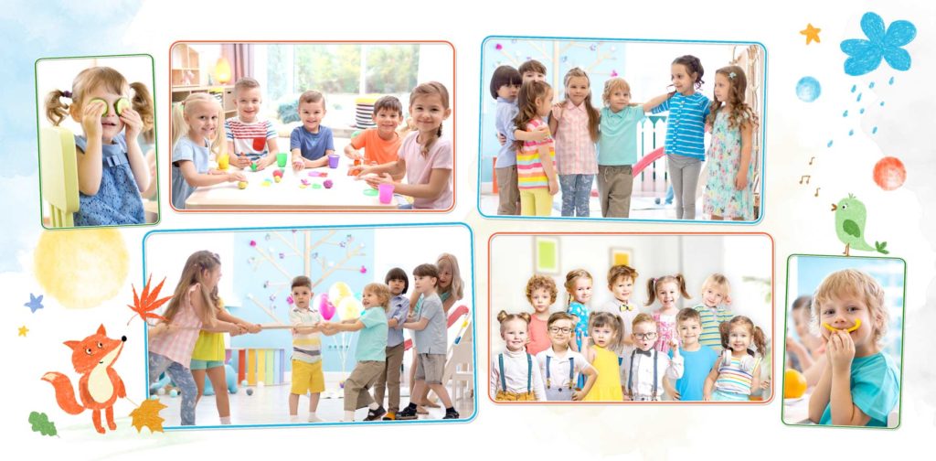 Макет фотоальбома для малышей детского сада