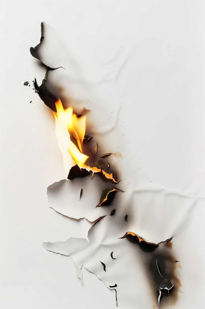 Набор горящей и тлеющей бумаги